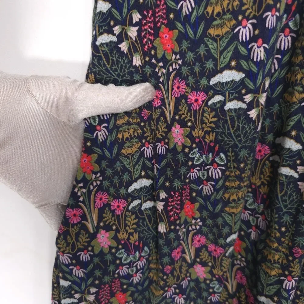 BODEN Floral Dress Viscose Ecovero Short Sleeve Navy Blue Women Size M US 8 - Picture 5 of 10